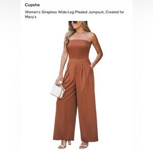 Cupshe Brown Strapless Jumpsuit